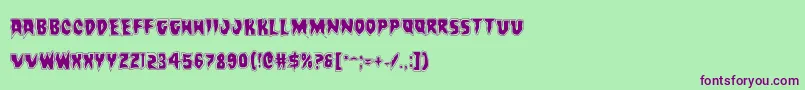 Шрифт Countsuckulaacad – фиолетовые шрифты на зелёном фоне