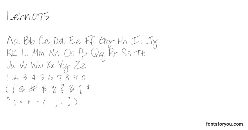 Schriftart Lehn075 – Alphabet, Zahlen, spezielle Symbole