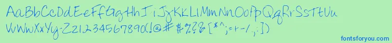 フォントLehn075 – 青い文字は緑の背景です。