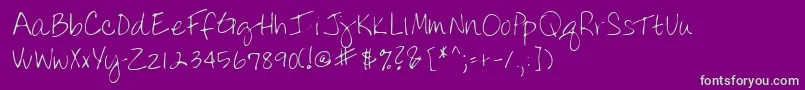 Lehn075 Font – Green Fonts on Purple Background