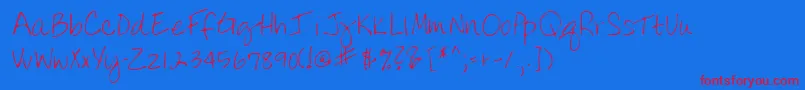 フォントLehn075 – 赤い文字の青い背景