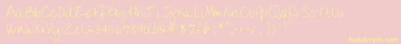 Lehn075 Font – Yellow Fonts on Pink Background