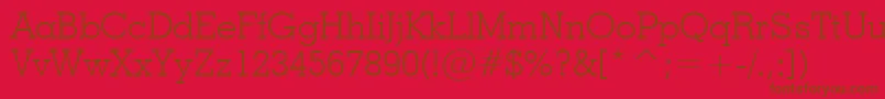 Fonte Geo703l – fontes marrons em um fundo vermelho