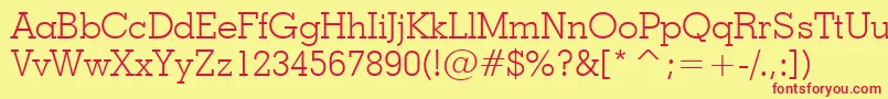 Geo703l Font – Red Fonts on Yellow Background