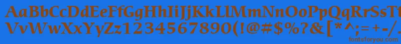 フォントItcCerigoLtBold – 茶色の文字が青い背景にあります。