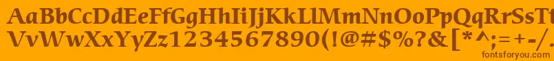 ItcCerigoLtBold-Schriftart – Braune Schriften auf orangefarbenem Hintergrund
