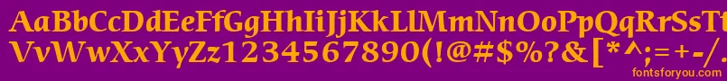 ItcCerigoLtBold-Schriftart – Orangefarbene Schriften auf violettem Hintergrund