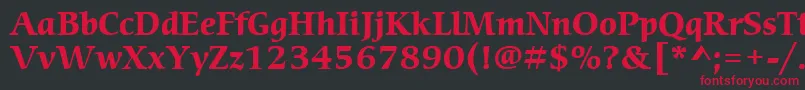 フォントItcCerigoLtBold – 黒い背景に赤い文字