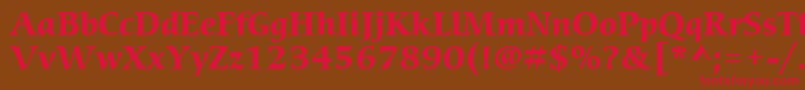 ItcCerigoLtBold-Schriftart – Rote Schriften auf braunem Hintergrund