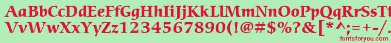 ItcCerigoLtBold Font – Red Fonts on Green Background