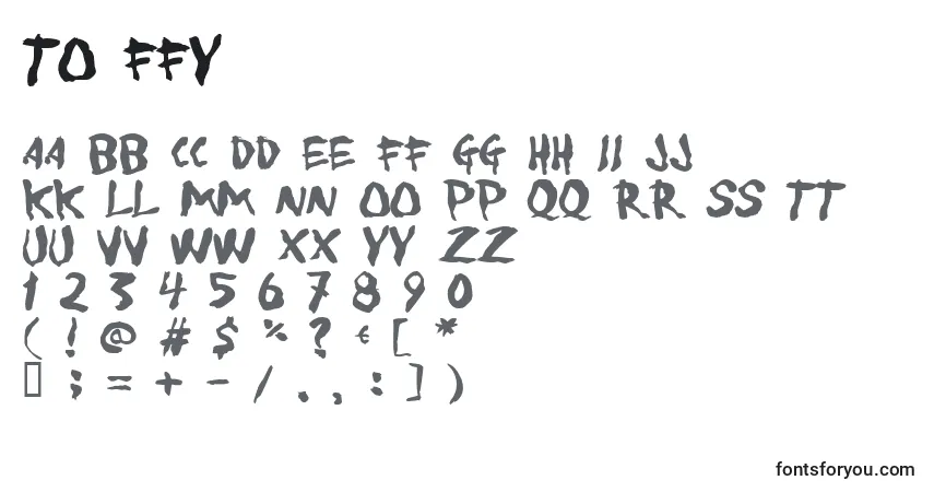 Шрифт To ffy – алфавит, цифры, специальные символы