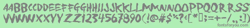 フォントTo ffy – 緑の背景に灰色の文字