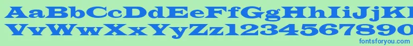 フォントJamesWide – 青い文字は緑の背景です。