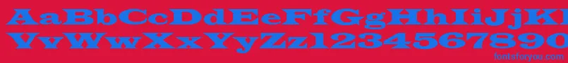 JamesWide Font – Blue Fonts on Red Background