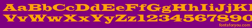 Czcionka JamesWide – pomarańczowe czcionki na fioletowym tle
