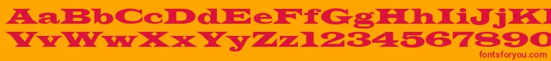 JamesWide Font – Red Fonts on Orange Background