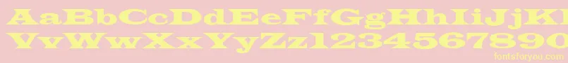 JamesWide-Schriftart – Gelbe Schriften auf rosa Hintergrund