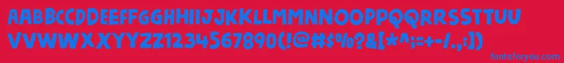 NicknameDemo Font – Blue Fonts on Red Background