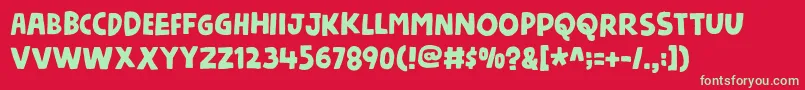 NicknameDemo Font – Green Fonts on Red Background