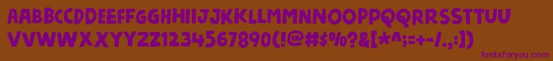 NicknameDemo Font – Purple Fonts on Brown Background