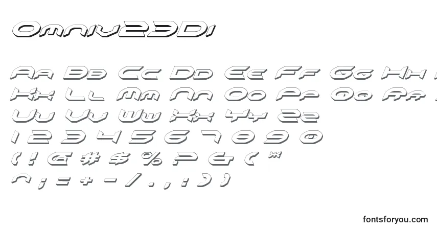 Schriftart Omniv23Di – Alphabet, Zahlen, spezielle Symbole