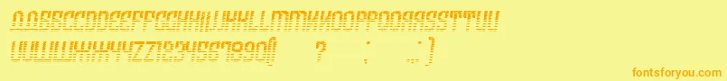 フォントArmeniaGradientItalic – オレンジの文字が黄色の背景にあります。