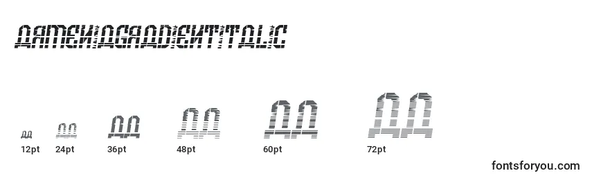 Размеры шрифта ArmeniaGradientItalic