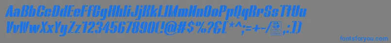 BluefishStencilItalicDemo Font – Blue Fonts on Gray Background