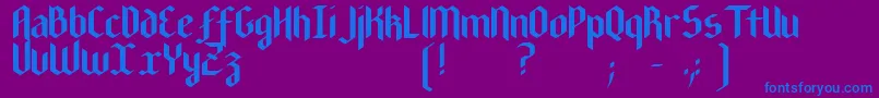 Police NewGothicTextura – polices bleues sur fond violet