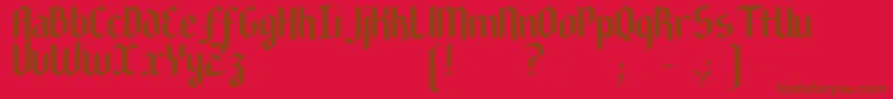 Czcionka NewGothicTextura – brązowe czcionki na czerwonym tle