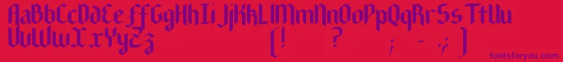 NewGothicTextura Font – Purple Fonts on Red Background