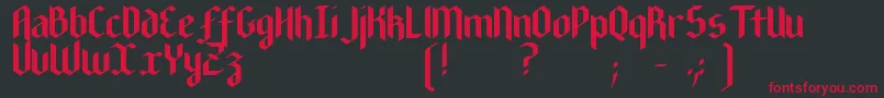 NewGothicTextura Font – Red Fonts on Black Background