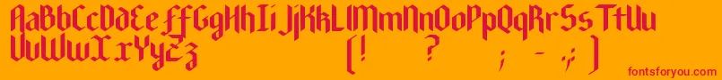 NewGothicTextura Font – Red Fonts on Orange Background