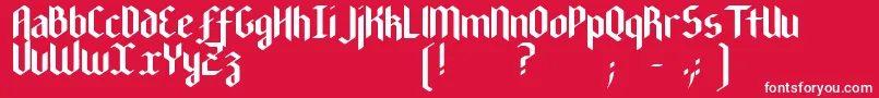 NewGothicTextura Font – White Fonts on Red Background