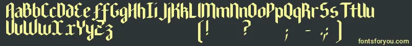NewGothicTextura Font – Yellow Fonts on Black Background