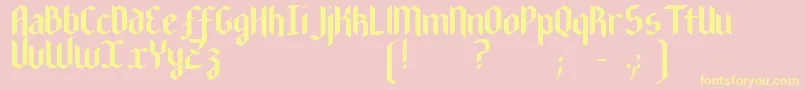 NewGothicTextura Font – Yellow Fonts on Pink Background