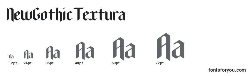Größen der Schriftart NewGothicTextura