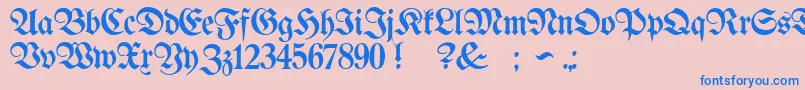 Police ProclamateLightLight – polices bleues sur fond rose