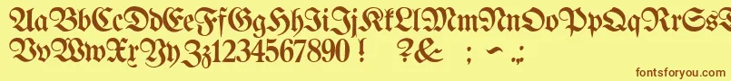 ProclamateLightLight Font – Brown Fonts on Yellow Background