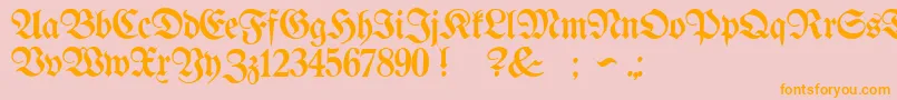 ProclamateLightLight-Schriftart – Orangefarbene Schriften auf rosa Hintergrund
