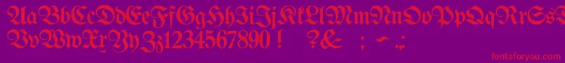 ProclamateLightLight Font – Red Fonts on Purple Background