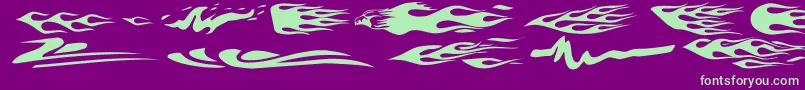VehicleDecalsFlamesArt Font – Green Fonts on Purple Background