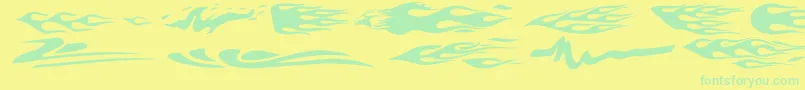 VehicleDecalsFlamesArt Font – Green Fonts on Yellow Background