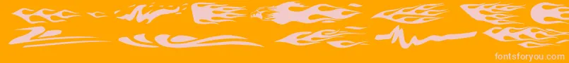 VehicleDecalsFlamesArt Font – Pink Fonts on Orange Background
