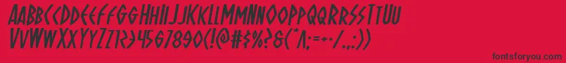 Ohmightyisisexpandital-fontti – mustat fontit punaisella taustalla