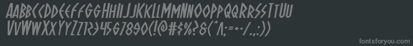 Шрифт Ohmightyisisexpandital – серые шрифты на чёрном фоне