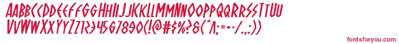 フォントOhmightyisisexpandital – 赤い文字