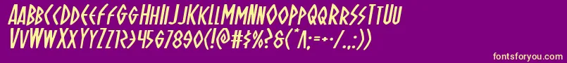 Ohmightyisisexpandital Font – Yellow Fonts on Purple Background