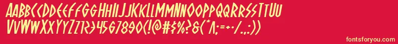 Ohmightyisisexpandital Font – Yellow Fonts on Red Background