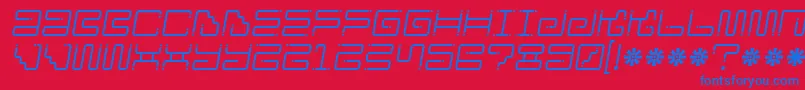 フォントIronloungedots2 – 赤い背景に青い文字